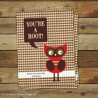 Printable Owl Valentine's Day Card - you're a hoot - editable pdf, instant download