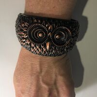 Vintage  Owl Cuff  Bangle Bracelet Cuff , Owl Bracelet , Animal Bracelet , Women's Owl Bracelet 