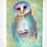 The Avalon Owl Print And Canvas | Glastonbury | Avalon | The Tor | Holy Thorn | Sacred Sites | Femal