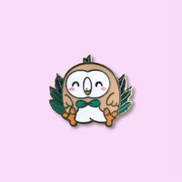Owl Boi Hard Enamel Pin - Cute Bird Glitter Feathers Lapel Pin - Kawaii badge