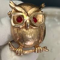 Vintage Signed Coventry Petite Owl with Movable Glasses, Owl Brooch with articulated Eyeglasses, Est