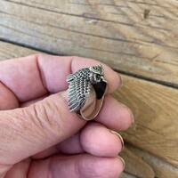 Beautiful owl in flight ring handmade in sterling silver with beautiful detail