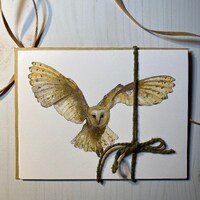 Owl Flight Greeting Cards (set of 5, blank with envelope seals)