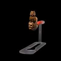 Hand-Carved Skull and Night Owl Meerschaum Pipe, The Best Block Meerschaum, Unsmoked Pipe