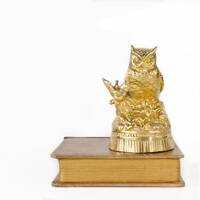 Vintage Solid Brass Owl Figurine - Bookend, Decor (6" Tall, 3.25" Wide)