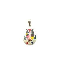 Gorgeous vintage owl pendant, Mexico, multicolored.