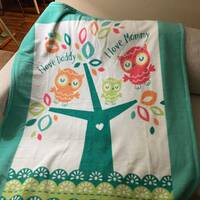 I love mommy and daddy owl dual sided fleece blanket.