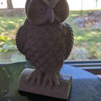 Owl Statue in stone fleck filament