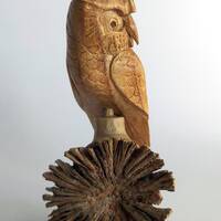 Owl on Tree Sculpture, Wooden Bird Statue, Wooden Parasite , Room Decor, Animal Figurine, Nocturnal 