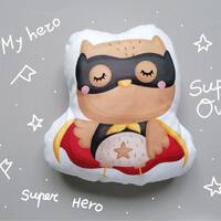 Super Owl shaped cushion, kids pillow, decorative double-sided animal toy pillow for kids room