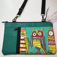 Owl Cork Wristlet, By Marilyn, Zippy Clutch, Cross Body, Diaper Clutch, Purse Organizer