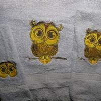Owl on Branch Bath Towel Set