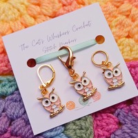 Owl Stitch Marker: Enamel Knitting Crochet Progress Keeper