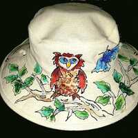 Owl and Hawk Canvas Outback Hat for Men and Women