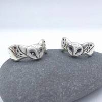 Owl Ring / Sterling Silver Owl Ring with Moon Phases on wings / Barn Owl / Gift for Night Owl / Magi