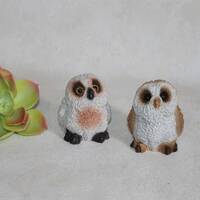 Stone Critters Owl / Owlets - Set of 2 Bird Figurines