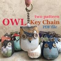 owl keychain, ornament sewing pattern, sewing  DIGITAL PDF FILE, owl doll