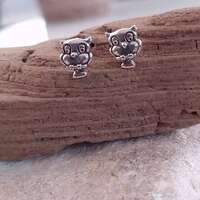 Little Sterling Silver Owl Stud Earrings: Hypoallergenic Jewelry