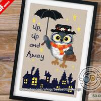 Cross Stitch Pattern Owl, SO-OP173 'Owl Poppins'