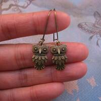 Sale Bronze Owl Earrings, Owl Jewelry, Antiqued Bronze, Wise Owl, Gift for Her, jingsbeadingworld in