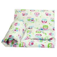 New 2pcs Baby Cot Bed Bedding Set / Duvet Cover & Pillowcase - Double - white owl  120x90cm, 100