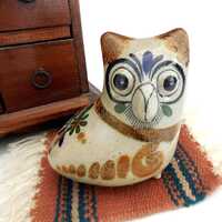 Vintage Tonala Owl Figurine Made in Mexico Exc. Cond