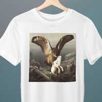 An Eagle-Owl Seizes a Hare, Ferdinand von Wright Painting, Unisex, Owl T-Shirt, Hare, Art T-Shirt, G