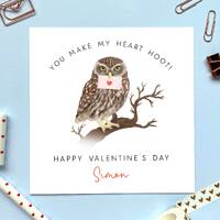 Personalised Owl Valentine's Day Card | For Him, Her, Husband, Wife, Partner, Fiancé, Fia