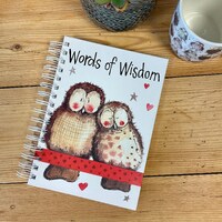 Words of Wisdom Owl Spiral Journal