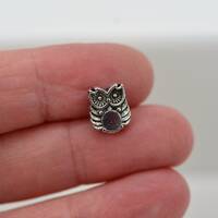Owl Spacer Bead, 3D Owl Spacer Bead, Tiny Owl Spacer Bead, set of 10 Owl Spacer Beads.