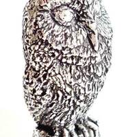 Barn Owl Solid Pewter Ornament - Hand Made in Cornwall