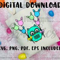 Easter SVG, Easter Clipart, Easter Owl, Easter Gift Digital Download