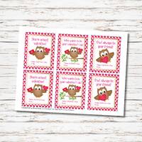 Owl Valentine Cards, Owl Valentines, Valentines For Kids, Valentine Cards, Printable Valentines