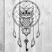 Owl Dreamcatcher Svg, Owl Svg, Owl with Key Dreamcatcher Svg, Mandala Svg, Zentangle Svg, Spiritual 