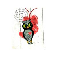 Retro Who LIkes You Owl Valentine Gift Tags or Hang Tags #612
