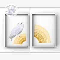 Gold Owl Room Decor | Happiness Can Be Found | Owl Nursery Prints | Wizard Nursery Wall Decor | Gold