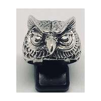 Incredibly Realistic Owl Ring handmade from .925 sterling silver Great Biker Ring Pagan Gothic Sizes