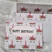 Handmade Birthday Card: Unicorn, Owl, or Balloons