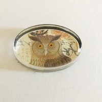 Vintage Glass Owl Paperweight.