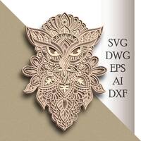Owl multilayer SVG/ Owl cut file/ 3D layer/ Plywood cutting/ Paper cutting/ SVG file/ 3D mandala ply