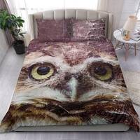 Owl Bird Duvet Cover and pillow Covers  - Owl Bird Bedding Set - Owl Bird Bed Cover