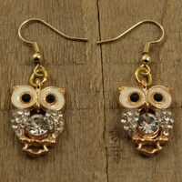 Gold owl earrings, owl earrings, owl jewellery, owl lover gift, owl gift, owl jewellery, bird earrin
