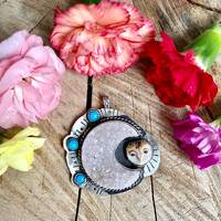 Moon and Owl Pendant