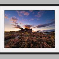 Heather Over Owler Tor, Peak District Print - Photographic Print, Canvas, Wall Art, Photo Print