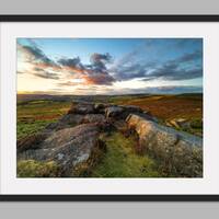Peak District Sunset Print: Owler Tor Landscape Photography