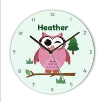 Owl personalized kids wall clock,Kids clock, Kids birthday gift, Silent movement clock, Good for bed