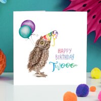 Happy Birthday Twooo | Owl Birthday Card | Cute, Funny Pun Card