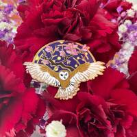 Hard Enamel Pin- Sakura Owl | Brooch | Lapel Pin