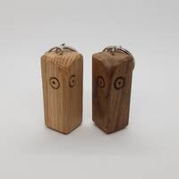 Wooden owl keyring