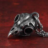 Owl Skull Necklace - Sterling Silver Owl Skull Pendant - Silver Owl Skull - Owl Pendant